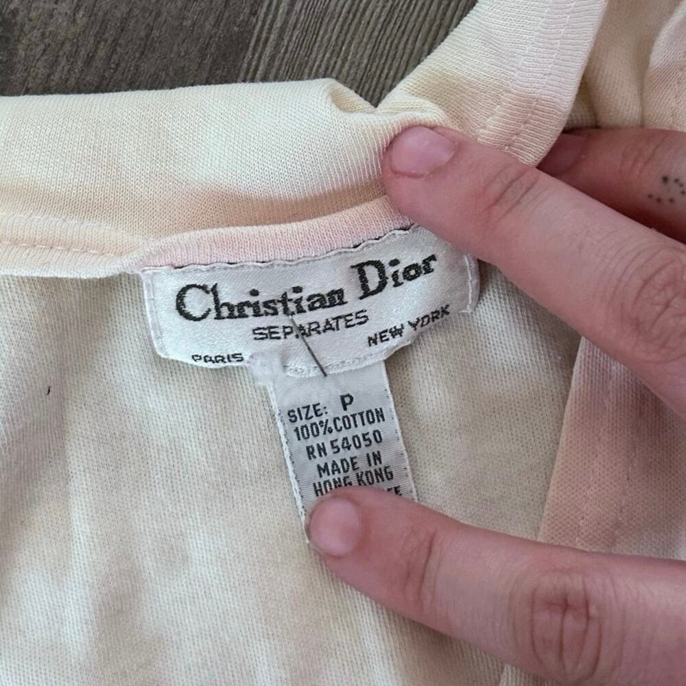 christian dior seperates, pink and yellow striped tank top - Picture 5 of 5